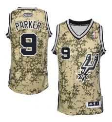 Men's Adidas San Antonio Spurs #9 Tony Parker Swingman Camo NBA Jersey