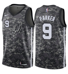 Men's Nike San Antonio Spurs #9 Tony Parker Swingman Camo NBA Jersey - City Edition
