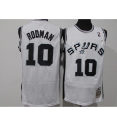 Men's San Antonio Spurs #10 Dennis Rodman White Swingman Throwback Jersey