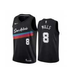 Men's San Antonio Spurs #8 Patty Mills Black City Edition Fiesta 2020-21 Stitched Basketball Jersey