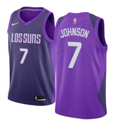 Men's Nike Phoenix Suns #7 Kevin Johnson Authentic Purple NBA Jersey - City Edition