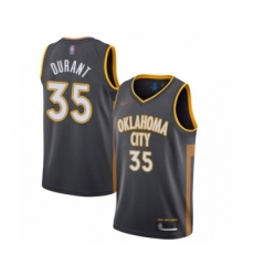 Men's Oklahoma City Thunder #35 Kevin Durant Swingman Charcoal Basketball Jersey - 2019 20 City Edition