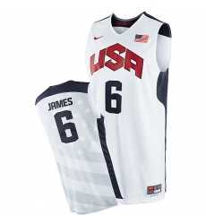Men's Nike Team USA #6 LeBron James Swingman White 2012 Olympics Basketball Jersey