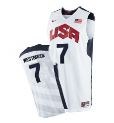 Men's Nike Team USA #7 Russell Westbrook Swingman White 2012 Olympics Basketball Jersey