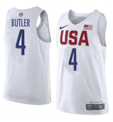 Men's Nike Team USA #4 Jimmy Butler Swingman White 2016 Olympic Basketball Jersey