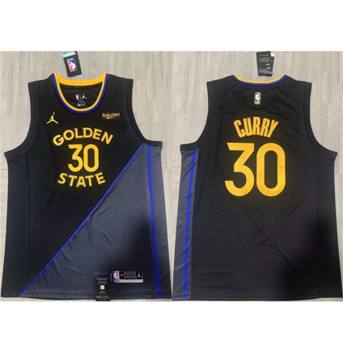 Men's Golden State Warriors #30 Stephen Curry Black 2024-25 Stitched Basketball Jersey