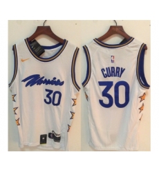 Men's Golden State Warriors #30 Stephen Curry White Stitched Jersey