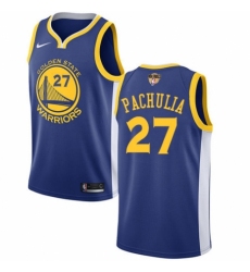 Men's Nike Golden State Warriors #27 Zaza Pachulia Swingman Royal Blue Road 2018 NBA Finals Bound NBA Jersey - Icon Edition