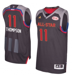 Men's Adidas Golden State Warriors #11 Klay Thompson Authentic Charcoal 2017 All Star NBA Jersey