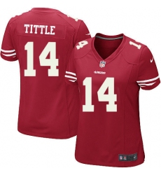 Women's Nike San Francisco 49ers #14 Y.A. Tittle Game Red Team Color NFL Jersey