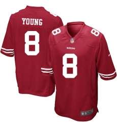 Men's Nike San Francisco 49ers #8 Steve Young Game Red Team Color NFL Jersey