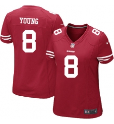 Women's Nike San Francisco 49ers #8 Steve Young Game Red Team Color NFL Jersey