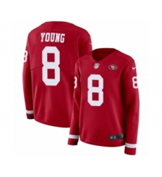 Women's Nike San Francisco 49ers #8 Steve Young Limited Red Therma Long Sleeve NFL Jersey