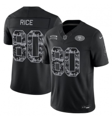 Men's San Francisco 49ers #80 Jerry Rice Black 2026 F.U.S.E. Salute to Service Limited Stitched Football Jersey