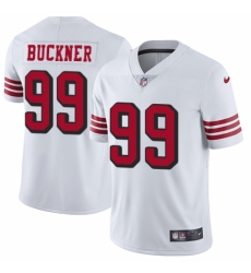 Men's Nike San Francisco 49ers #99 DeForest Buckner Elite White Rush Vapor Untouchable NFL Jersey