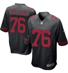 Men's Nike San Francisco 49ers #76 Garry Gilliam Game Black NFL Jersey