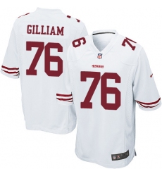 Men's Nike San Francisco 49ers #76 Garry Gilliam Game White NFL Jersey