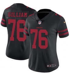 Women's Nike San Francisco 49ers #76 Garry Gilliam Elite Black NFL Jersey