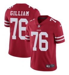Youth Nike San Francisco 49ers #76 Garry Gilliam Elite Red Team Color NFL Jersey