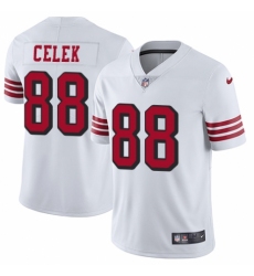 Men's Nike San Francisco 49ers #88 Garrett Celek Elite White Rush Vapor Untouchable NFL Jersey