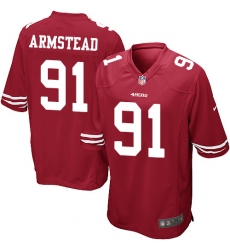 Men's Nike San Francisco 49ers #91 Arik Armstead Game Red Team Color NFL Jersey