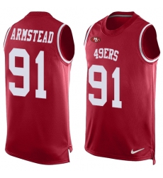 Men's Nike San Francisco 49ers #91 Arik Armstead Limited Red Player Name & Number Tank Top NFL Jersey