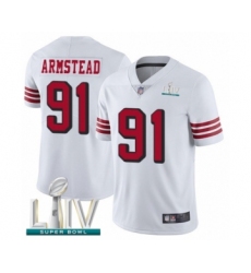 Men's San Francisco 49ers #91 Arik Armstead Limited White Rush Vapor Untouchable Super Bowl LIV Bound Football Jersey