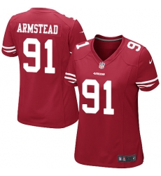 Women's Nike San Francisco 49ers #91 Arik Armstead Game Red Team Color NFL Jersey