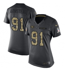 Women's Nike San Francisco 49ers #91 Arik Armstead Limited Black 2016 Salute to Service NFL Jersey