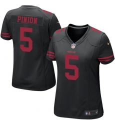 Women's Nike San Francisco 49ers #5 Bradley Pinion Game Black NFL Jersey