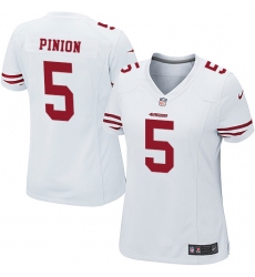Women's Nike San Francisco 49ers #5 Bradley Pinion Game White NFL Jersey