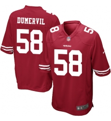 Men's Nike San Francisco 49ers #58 Elvis Dumervil Game Red Team Color NFL Jersey