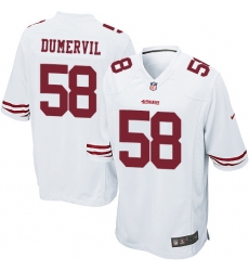 Men's Nike San Francisco 49ers #58 Elvis Dumervil Game White NFL Jersey