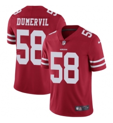Youth Nike San Francisco 49ers #58 Elvis Dumervil Elite Red Team Color NFL Jersey