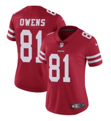 Women's Nike San Francisco 49ers #81 Terrell Owens Elite Red Team Color NFL Jersey