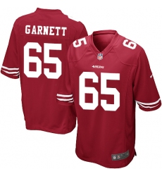 Men's Nike San Francisco 49ers #65 Joshua Garnett Game Red Team Color NFL Jersey