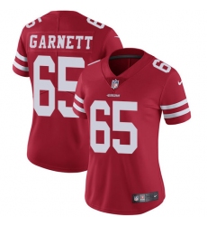 Women's Nike San Francisco 49ers #65 Joshua Garnett Elite Red Team Color NFL Jersey