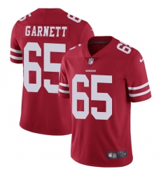 Youth Nike San Francisco 49ers #65 Joshua Garnett Red Team Color Vapor Untouchable Limited Player NFL Jersey
