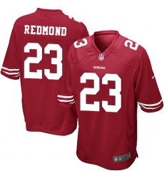 Men's Nike San Francisco 49ers #23 Will Redmond Game Red Team Color NFL Jersey