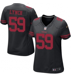 Women's Nike San Francisco 49ers #59 Aaron Lynch Game Black NFL Jersey