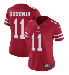 Women's Nike San Francisco 49ers #11 Marquise Goodwin Elite Red Team Color NFL Jersey