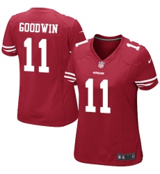 Women's Nike San Francisco 49ers #11 Marquise Goodwin Game Red Team Color NFL Jersey