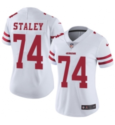 Women's Nike San Francisco 49ers #74 Joe Staley White Vapor Untouchable Limited Player NFL Jersey