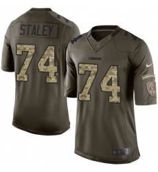 Youth Nike San Francisco 49ers #74 Joe Staley Elite Green Salute to Service NFL Jersey