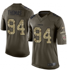 Men's Nike San Francisco 49ers #94 Solomon Thomas Elite Green Salute to Service NFL Jersey