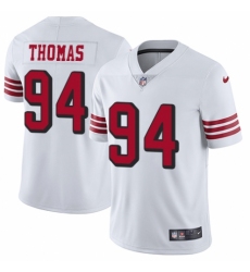 Men's Nike San Francisco 49ers #94 Solomon Thomas Elite White Rush Vapor Untouchable NFL Jersey