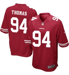 Men's Nike San Francisco 49ers #94 Solomon Thomas Game Red Team Color NFL Jersey