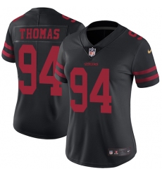 Women's Nike San Francisco 49ers #94 Solomon Thomas Elite Black NFL Jersey