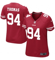 Women's Nike San Francisco 49ers #94 Solomon Thomas Game Red Team Color NFL Jersey