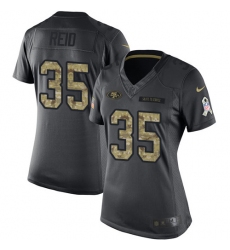 Women's Nike San Francisco 49ers #35 Eric Reid Limited Black 2016 Salute to Service NFL Jersey